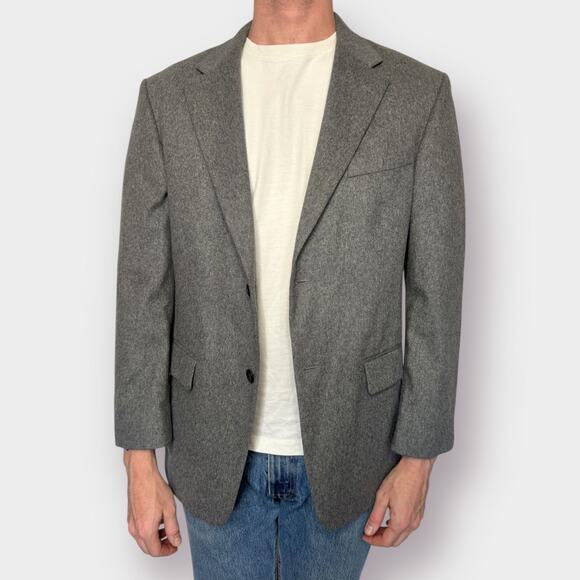 Oscar de La Renta Gray Wool Cashmere Blazer - Picture 3 of 7